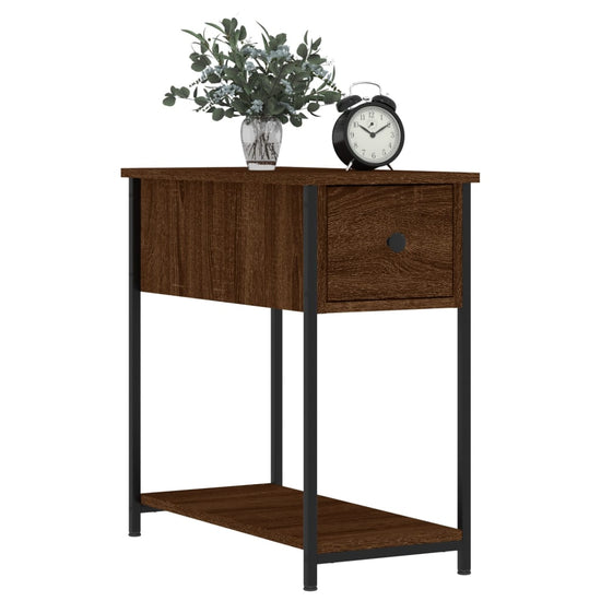 Nachtkastje 30x60x60 cm bewerkt hout bruin eikenkleur MeubelReus