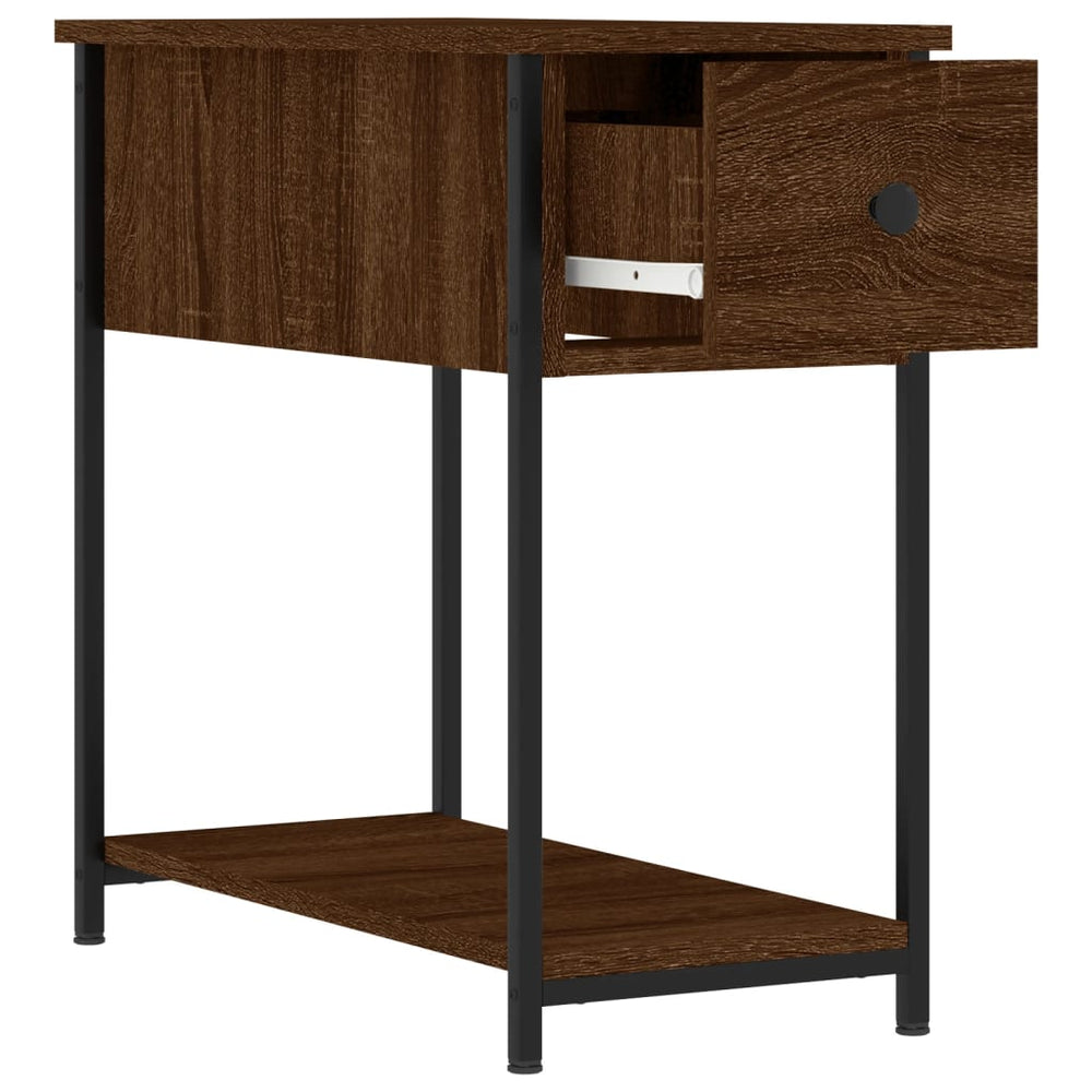 Nachtkastje 30x60x60 cm bewerkt hout bruin eikenkleur MeubelReus