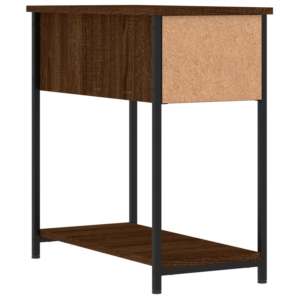 Nachtkastje 30x60x60 cm bewerkt hout bruin eikenkleur MeubelReus