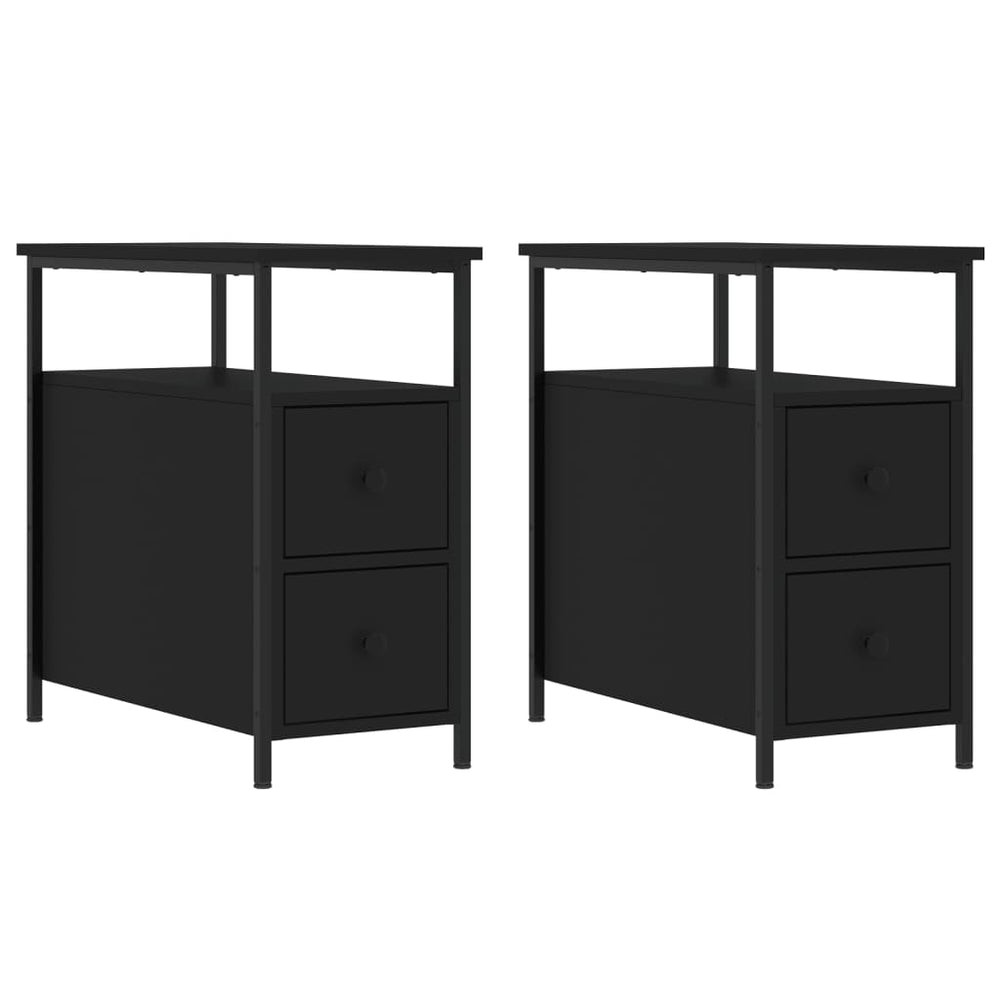 Nachtkastjes 2 st 30x60x60 cm bewerkt hout zwart MeubelReus