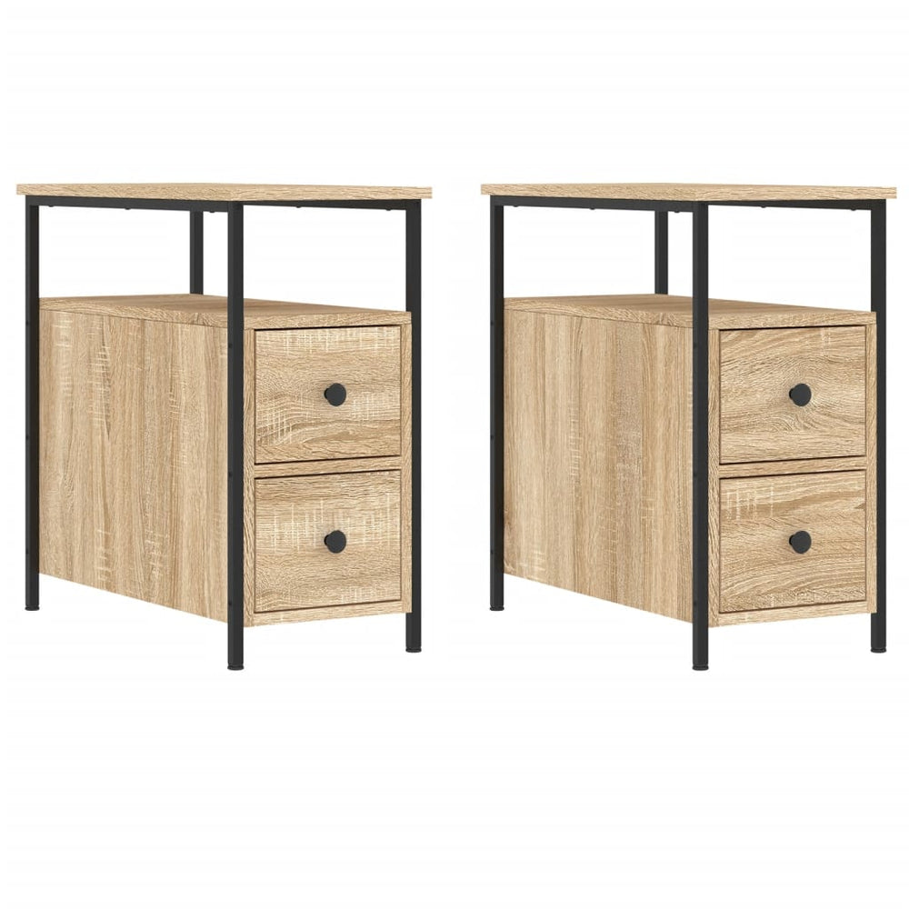 Nachtkastjes 2 st 30x60x60 cm bewerkt hout sonoma eikenkleurig MeubelReus