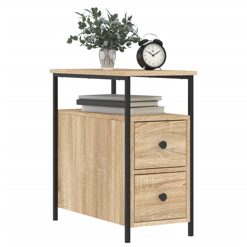 Nachtkastjes 2 st 30x60x60 cm bewerkt hout sonoma eikenkleurig MeubelReus
