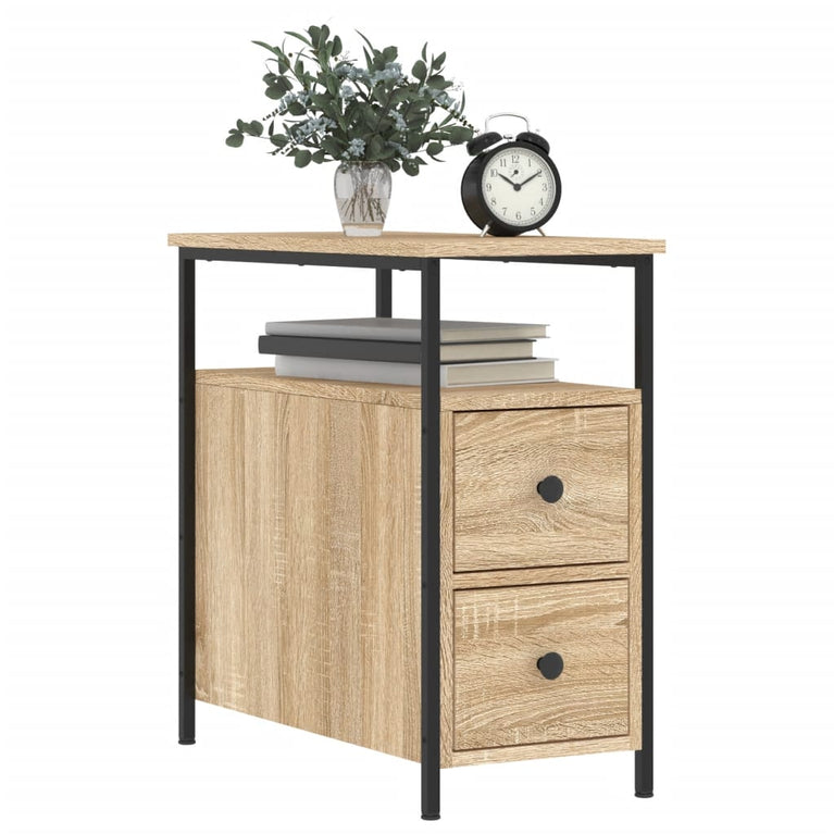 Nachtkastjes 2 st 30x60x60 cm bewerkt hout sonoma eikenkleurig MeubelReus