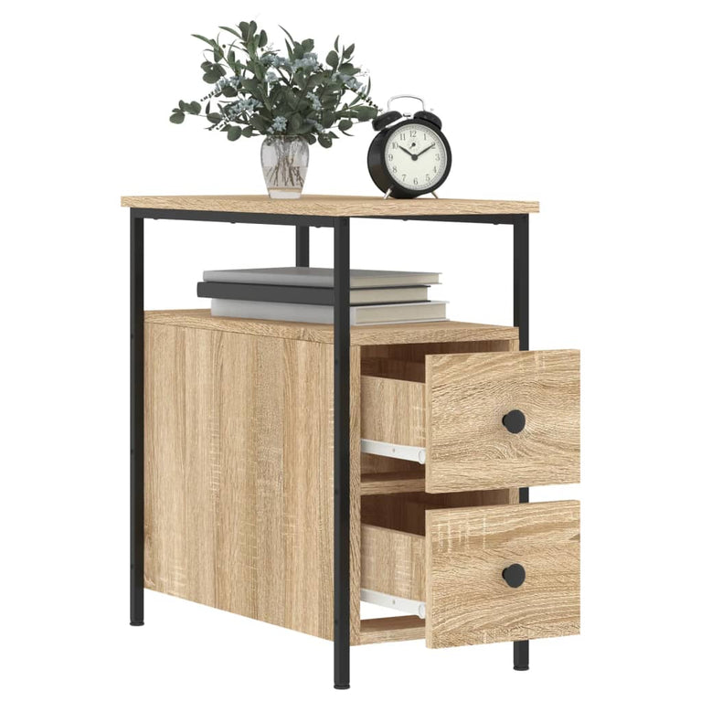 Nachtkastjes 2 st 30x60x60 cm bewerkt hout sonoma eikenkleurig MeubelReus