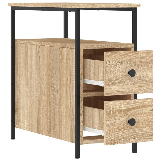Nachtkastjes 2 st 30x60x60 cm bewerkt hout sonoma eikenkleurig MeubelReus