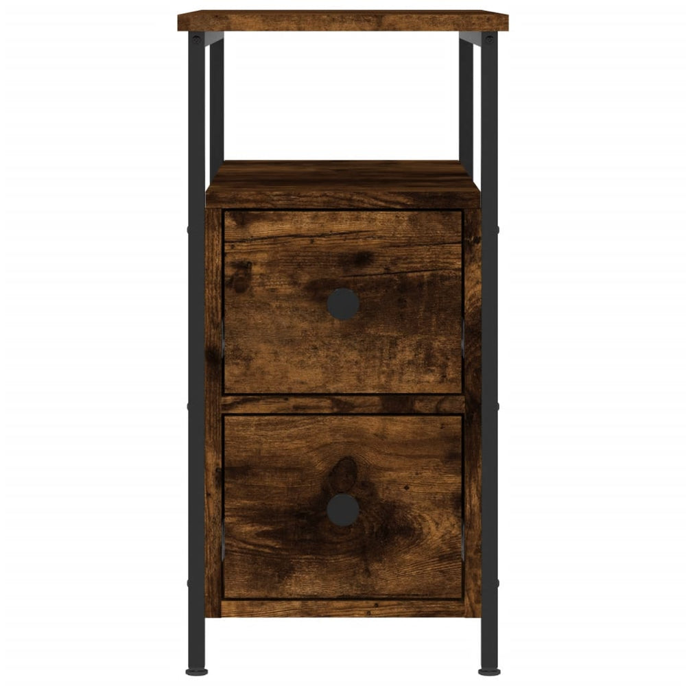 Nachtkastje 30x60x60 cm bewerkt hout gerookt eikenkleurig MeubelReus