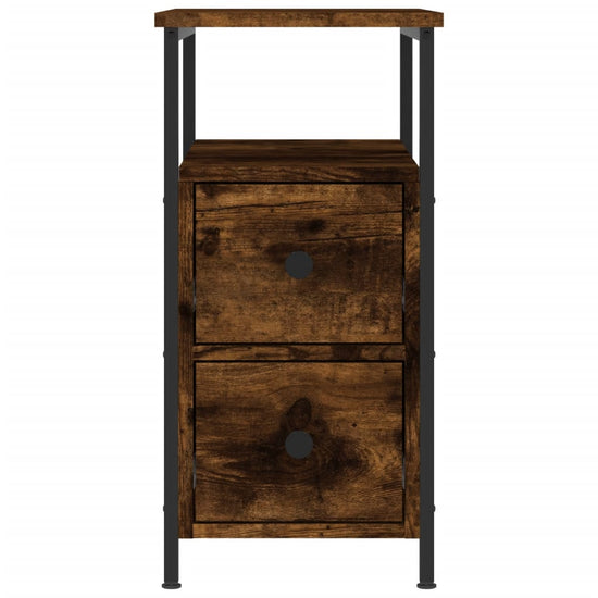 Nachtkastje 30x60x60 cm bewerkt hout gerookt eikenkleurig MeubelReus