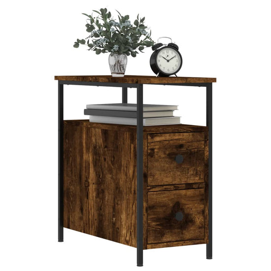 Nachtkastjes 2 st 30x60x60 cm bewerkt hout gerookt eikenkleurig MeubelReus