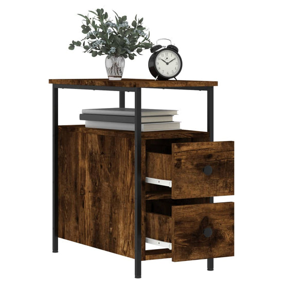 Nachtkastjes 2 st 30x60x60 cm bewerkt hout gerookt eikenkleurig MeubelReus