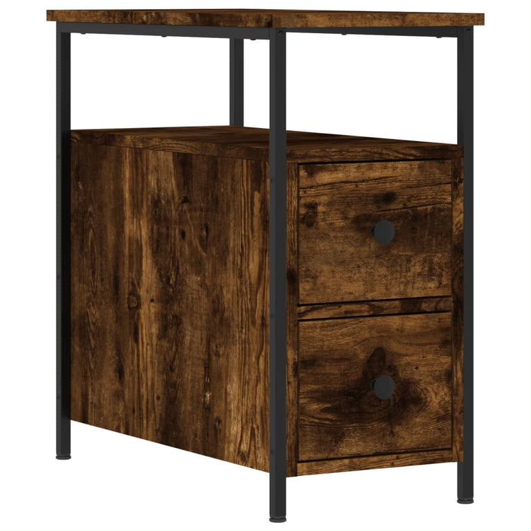 Nachtkastjes 2 st 30x60x60 cm bewerkt hout gerookt eikenkleurig MeubelReus