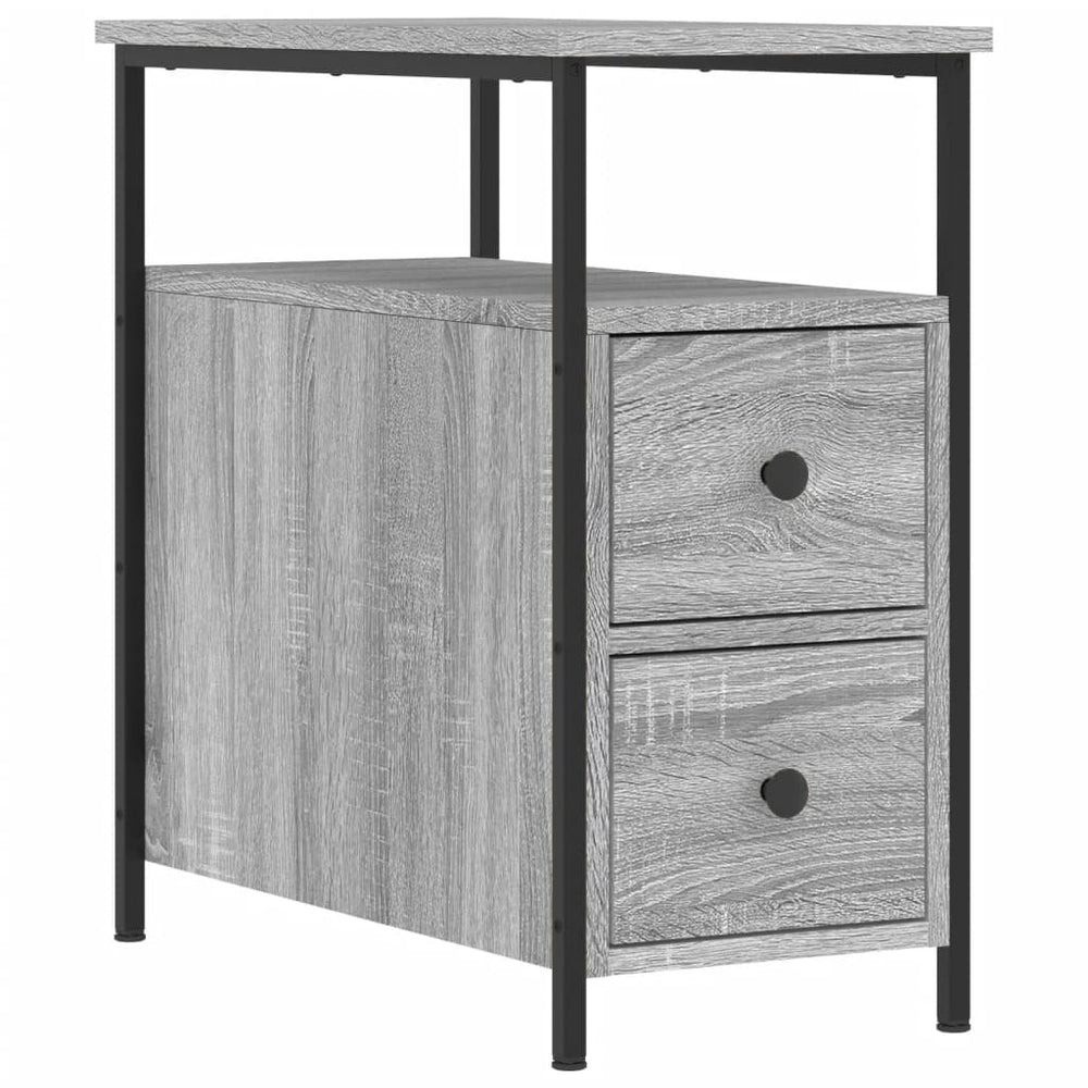 Nachtkastje 30x60x60 cm bewerkt hout grijs sonoma eikenkleurig MeubelReus