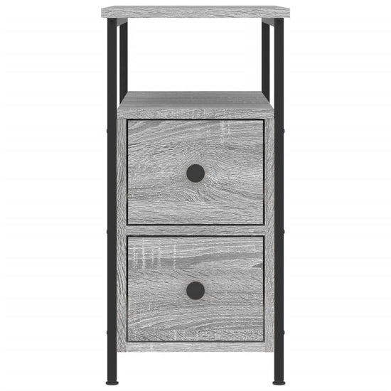 Nachtkastje 30x60x60 cm bewerkt hout grijs sonoma eikenkleurig MeubelReus