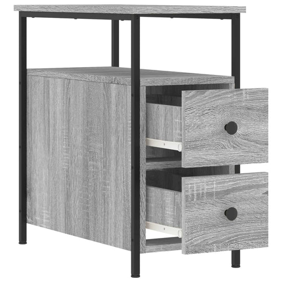 Nachtkastje 30x60x60 cm bewerkt hout grijs sonoma eikenkleurig MeubelReus