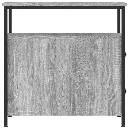 Nachtkastje 30x60x60 cm bewerkt hout grijs sonoma eikenkleurig MeubelReus