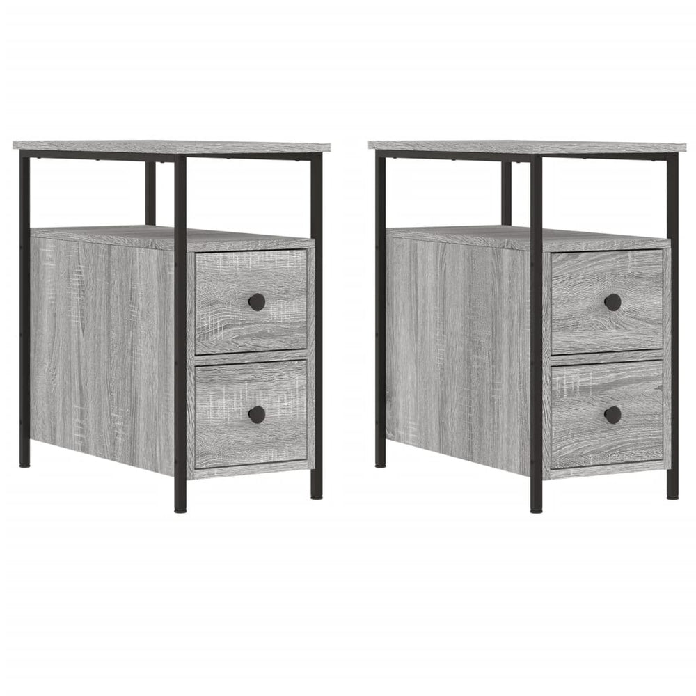 Nachtkastjes 2 st 30x60x60 cm bewerkt hout grijs sonoma eiken MeubelReus