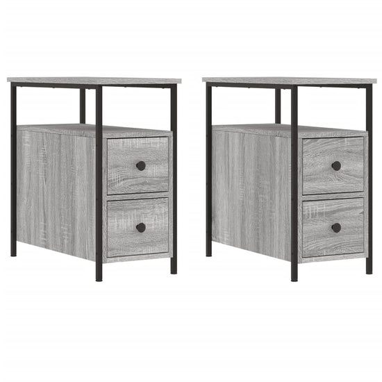 Nachtkastjes 2 st 30x60x60 cm bewerkt hout grijs sonoma eiken MeubelReus