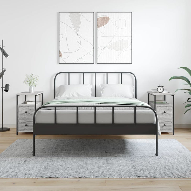Nachtkastjes 2 st 30x60x60 cm bewerkt hout grijs sonoma eiken MeubelReus