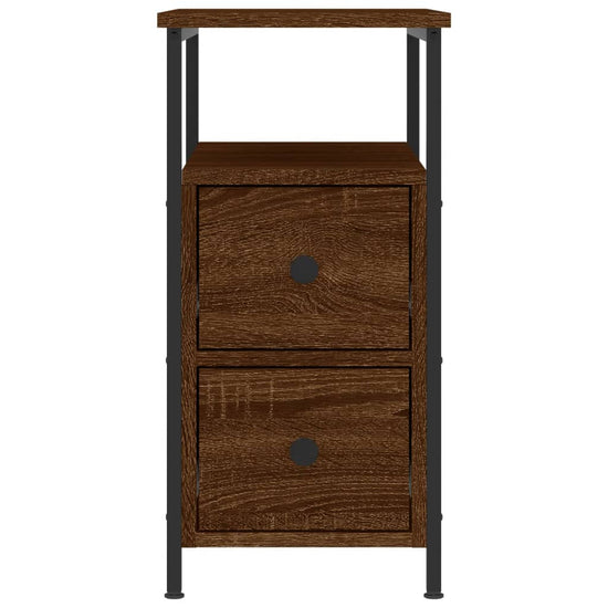 Nachtkastje 30x60x60 cm bewerkt hout bruin eikenkleur MeubelReus