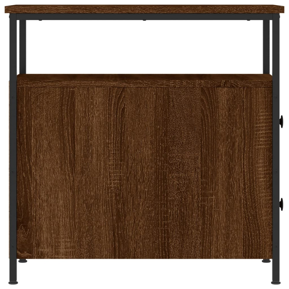 Nachtkastje 30x60x60 cm bewerkt hout bruin eikenkleur MeubelReus