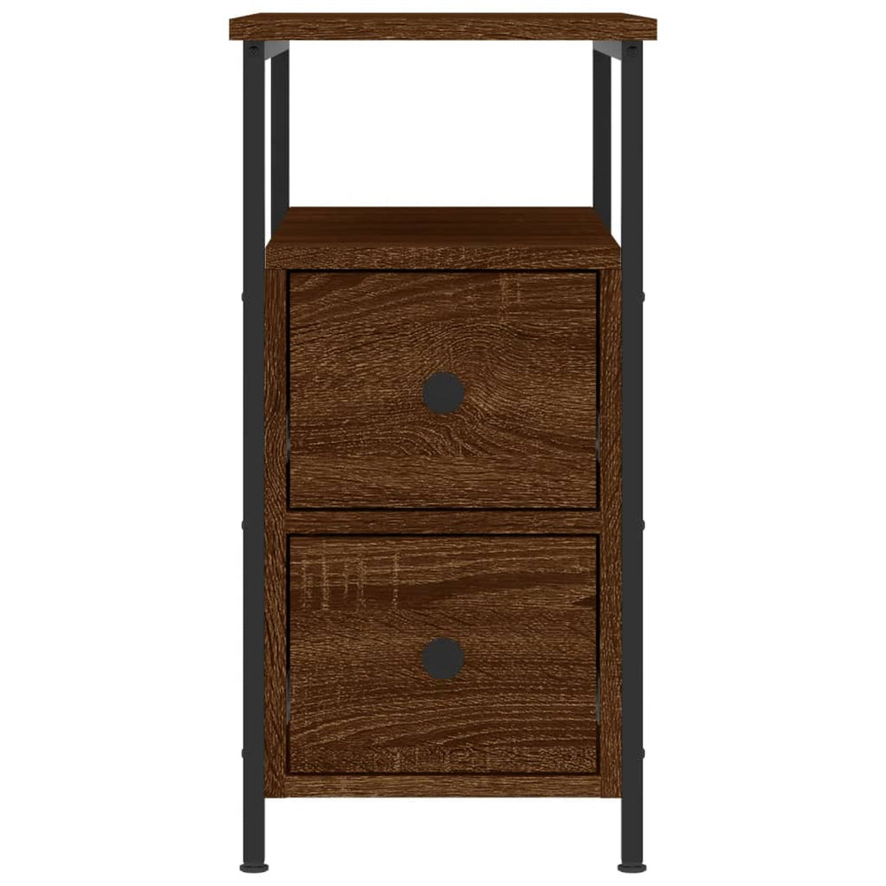 Nachtkastjes 2 st 30x60x60 cm bewerkt hout bruin eikenkleur MeubelReus