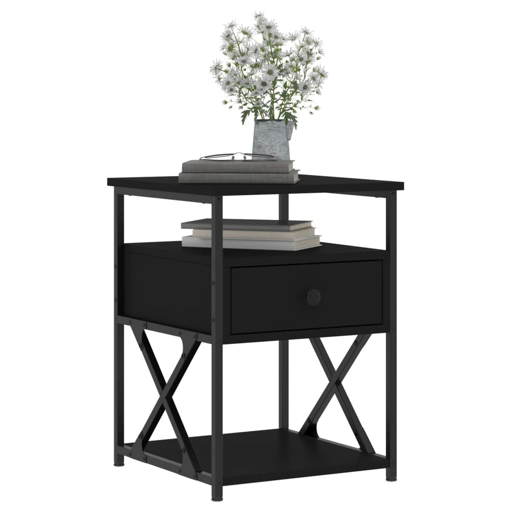 Nachtkastjes 2 st 40x42x55 cm bewerkt hout zwart MeubelReus
