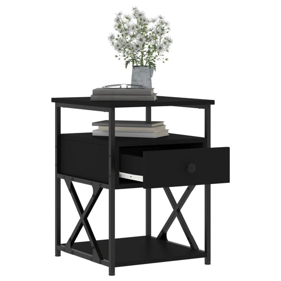 Nachtkastjes 2 st 40x42x55 cm bewerkt hout zwart MeubelReus