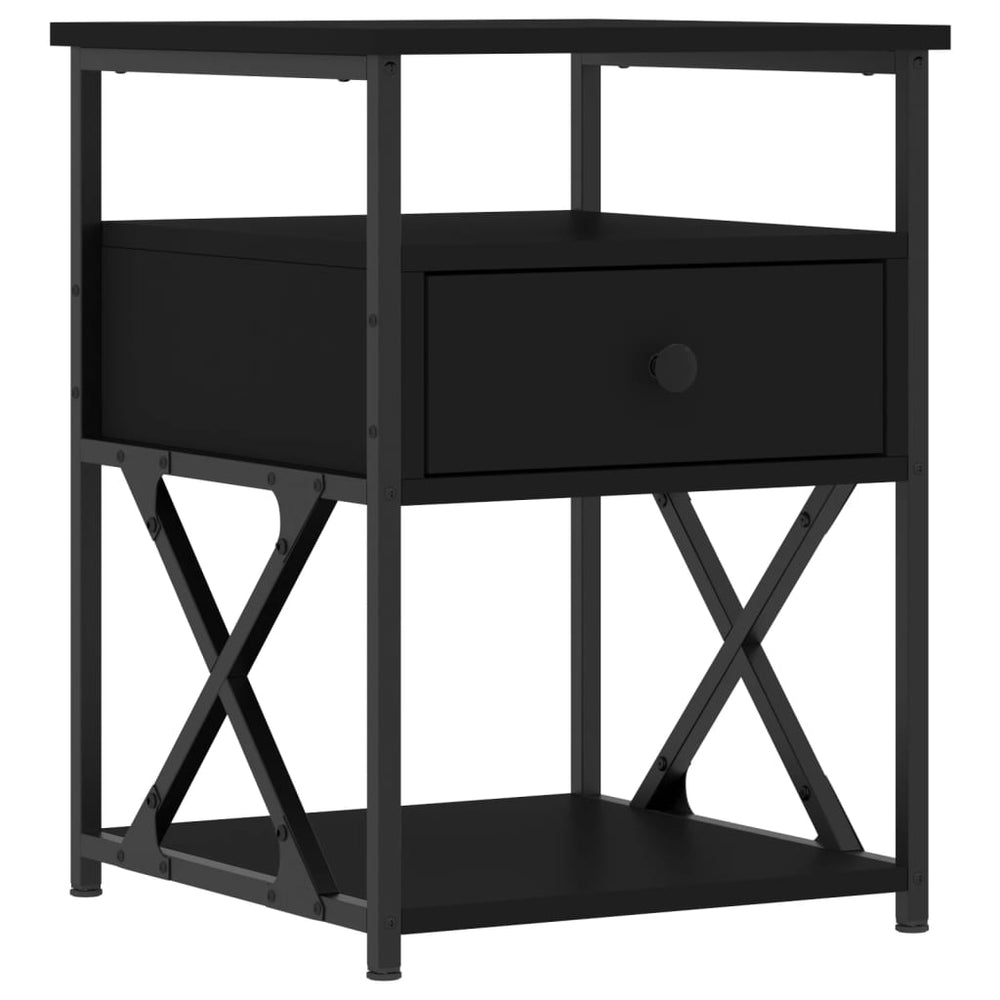 Nachtkastjes 2 st 40x42x55 cm bewerkt hout zwart MeubelReus