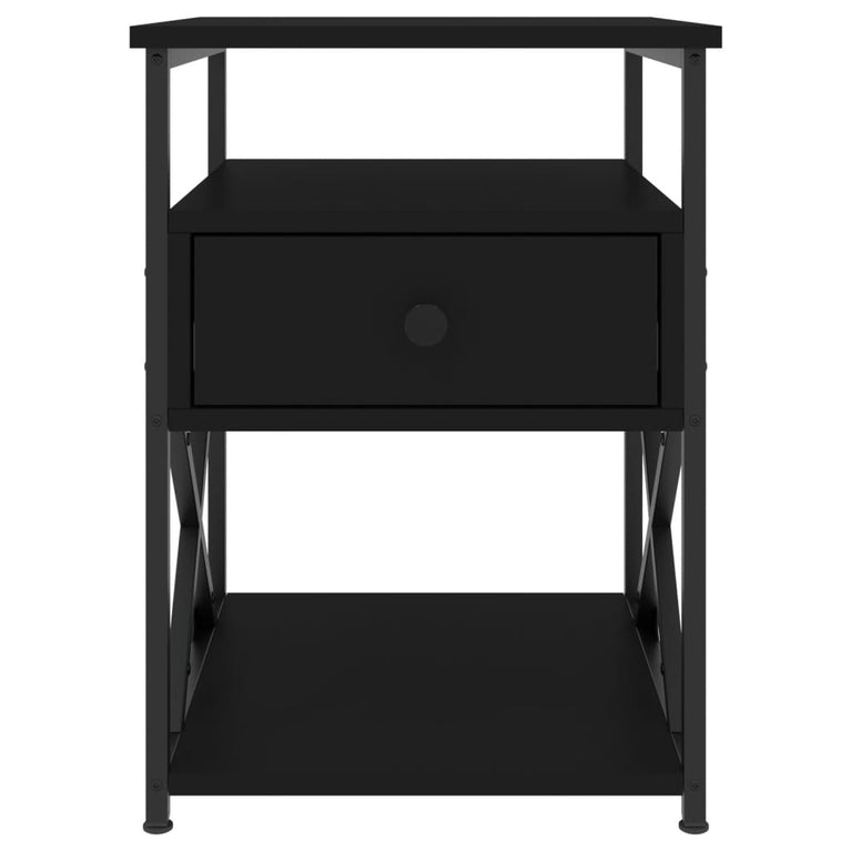 Nachtkastjes 2 st 40x42x55 cm bewerkt hout zwart MeubelReus
