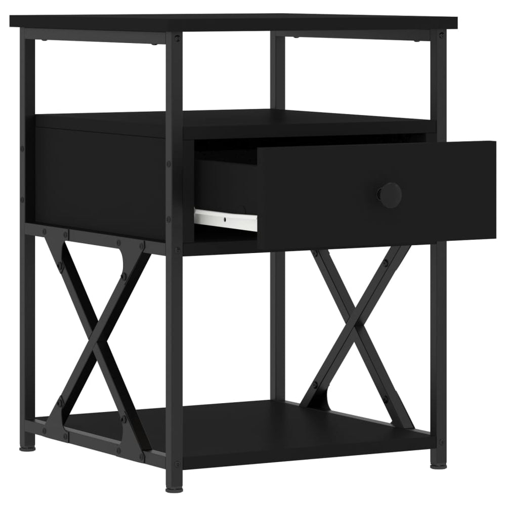 Nachtkastjes 2 st 40x42x55 cm bewerkt hout zwart MeubelReus