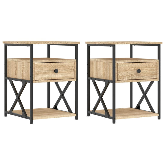 Nachtkastjes 2 st 40x42x55 cm bewerkt hout sonoma eikenkleurig MeubelReus