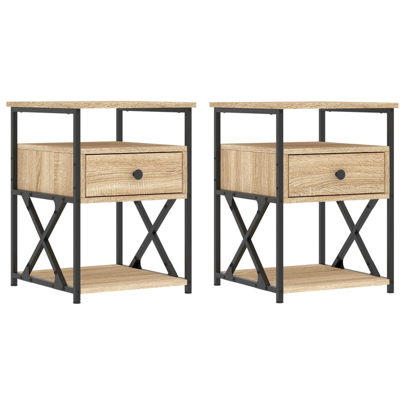 Nachtkastjes 2 st 40x42x55 cm bewerkt hout sonoma eikenkleurig MeubelReus