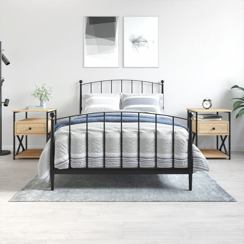 Nachtkastjes 2 st 40x42x55 cm bewerkt hout sonoma eikenkleurig MeubelReus