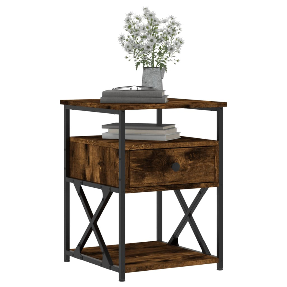 Nachtkastjes 2 st 40x42x55 cm bewerkt hout gerookt eikenkleurig MeubelReus