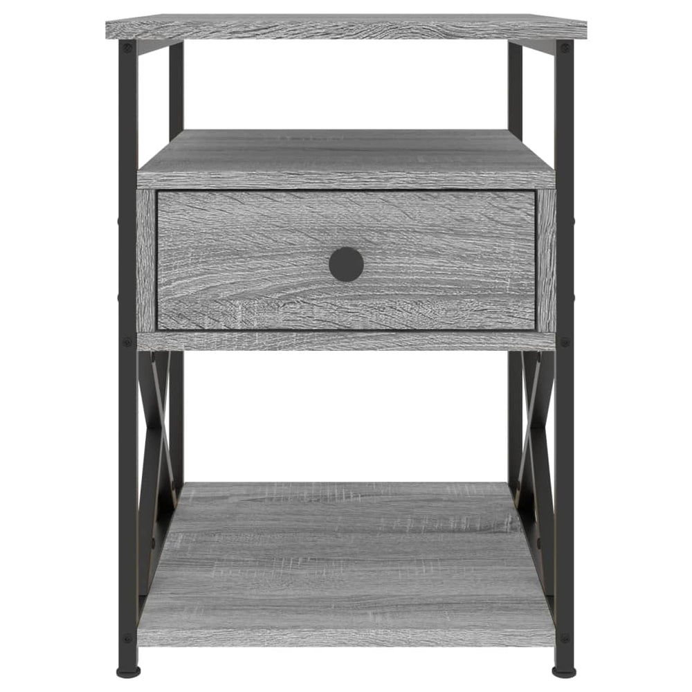 Nachtkastje 40x42x55 cm bewerkt hout grijs sonoma eikenkleurig MeubelReus