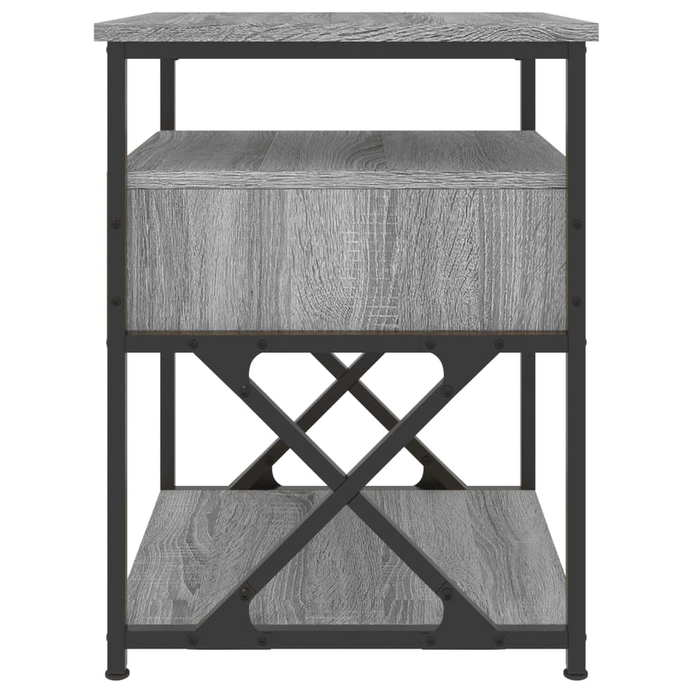 Nachtkastje 40x42x55 cm bewerkt hout grijs sonoma eikenkleurig MeubelReus