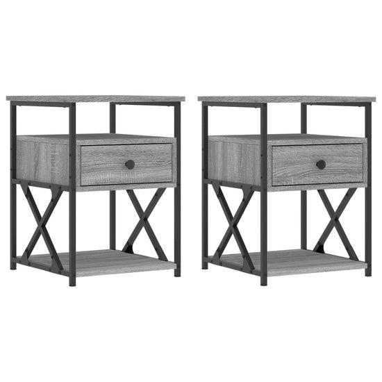 Nachtkastjes 2 st 40x42x55 cm bewerkt hout grijs sonoma eiken MeubelReus