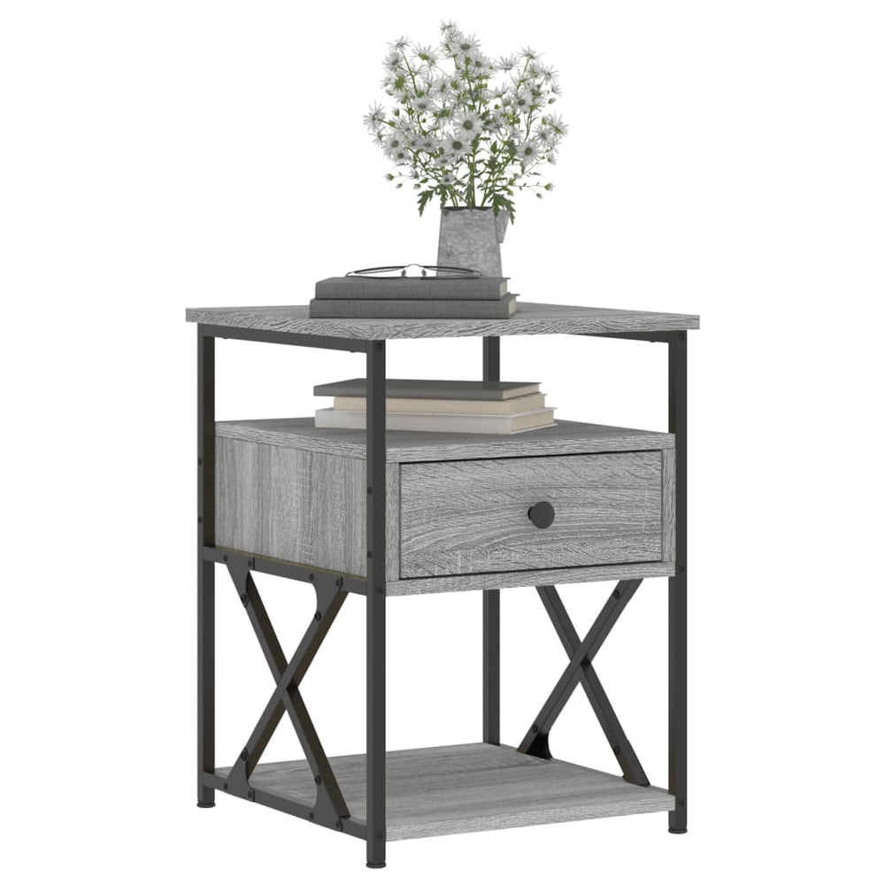 Nachtkastjes 2 st 40x42x55 cm bewerkt hout grijs sonoma eiken MeubelReus