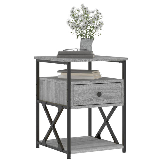 Nachtkastjes 2 st 40x42x55 cm bewerkt hout grijs sonoma eiken MeubelReus