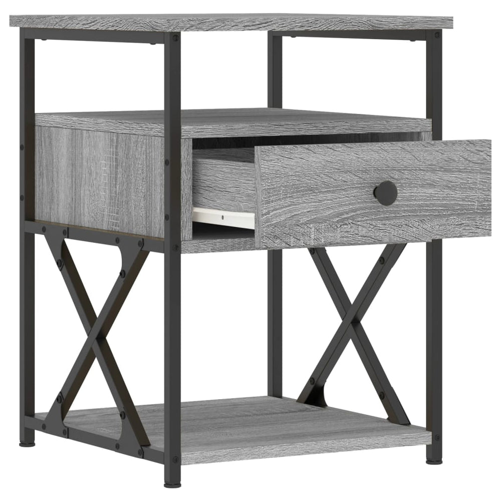 Nachtkastjes 2 st 40x42x55 cm bewerkt hout grijs sonoma eiken MeubelReus