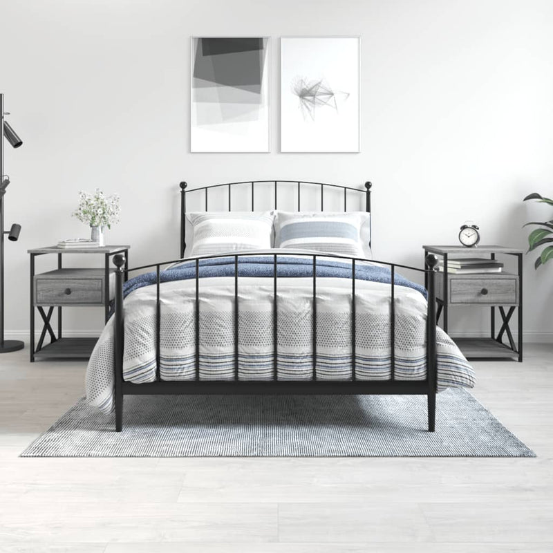 Nachtkastjes 2 st 40x42x55 cm bewerkt hout grijs sonoma eiken MeubelReus
