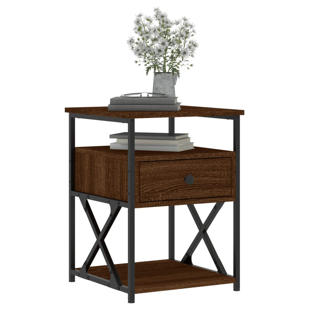 Nachtkastjes 2 st 40x42x55 cm bewerkt hout bruin eikenkleur MeubelReus