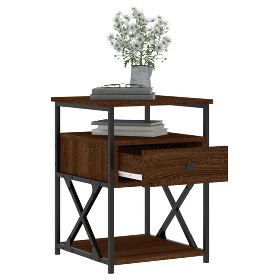 Nachtkastjes 2 st 40x42x55 cm bewerkt hout bruin eikenkleur MeubelReus