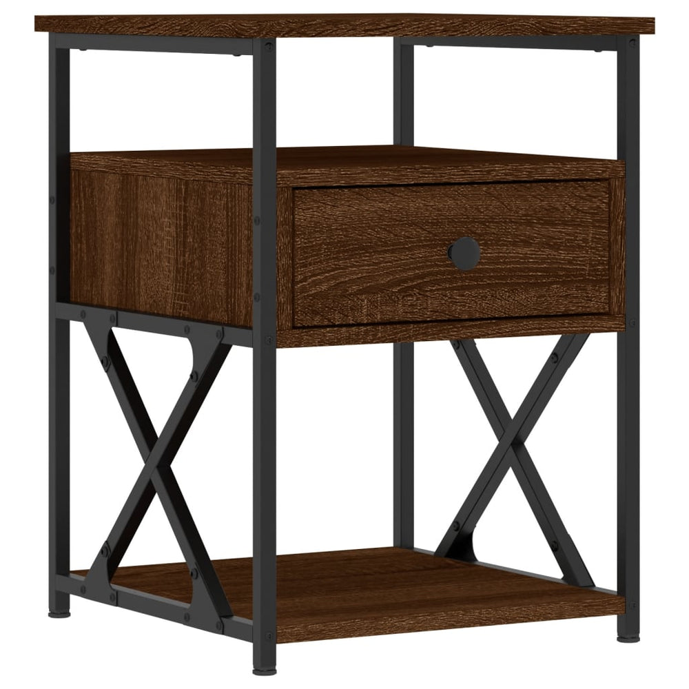 Nachtkastjes 2 st 40x42x55 cm bewerkt hout bruin eikenkleur MeubelReus