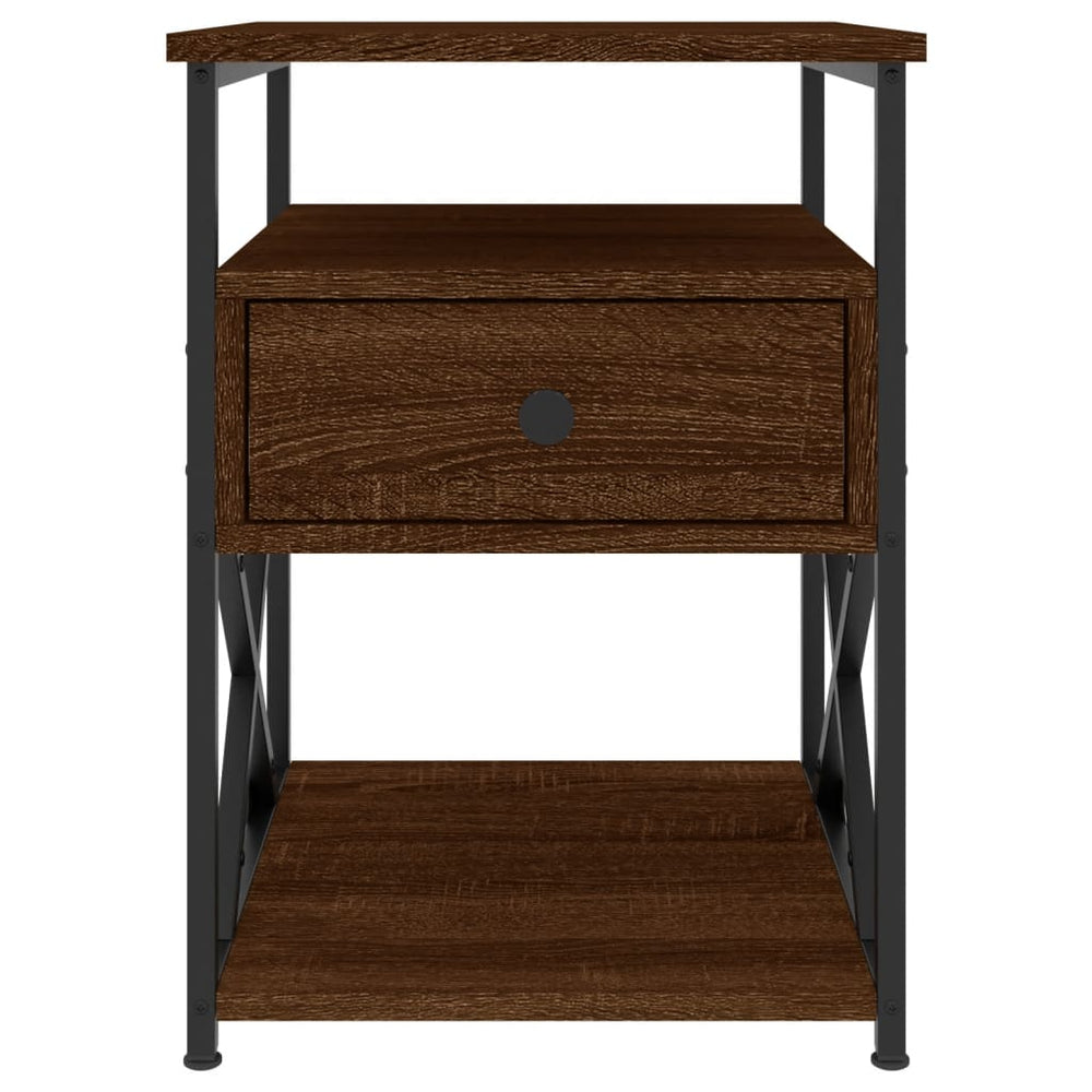 Nachtkastjes 2 st 40x42x55 cm bewerkt hout bruin eikenkleur MeubelReus