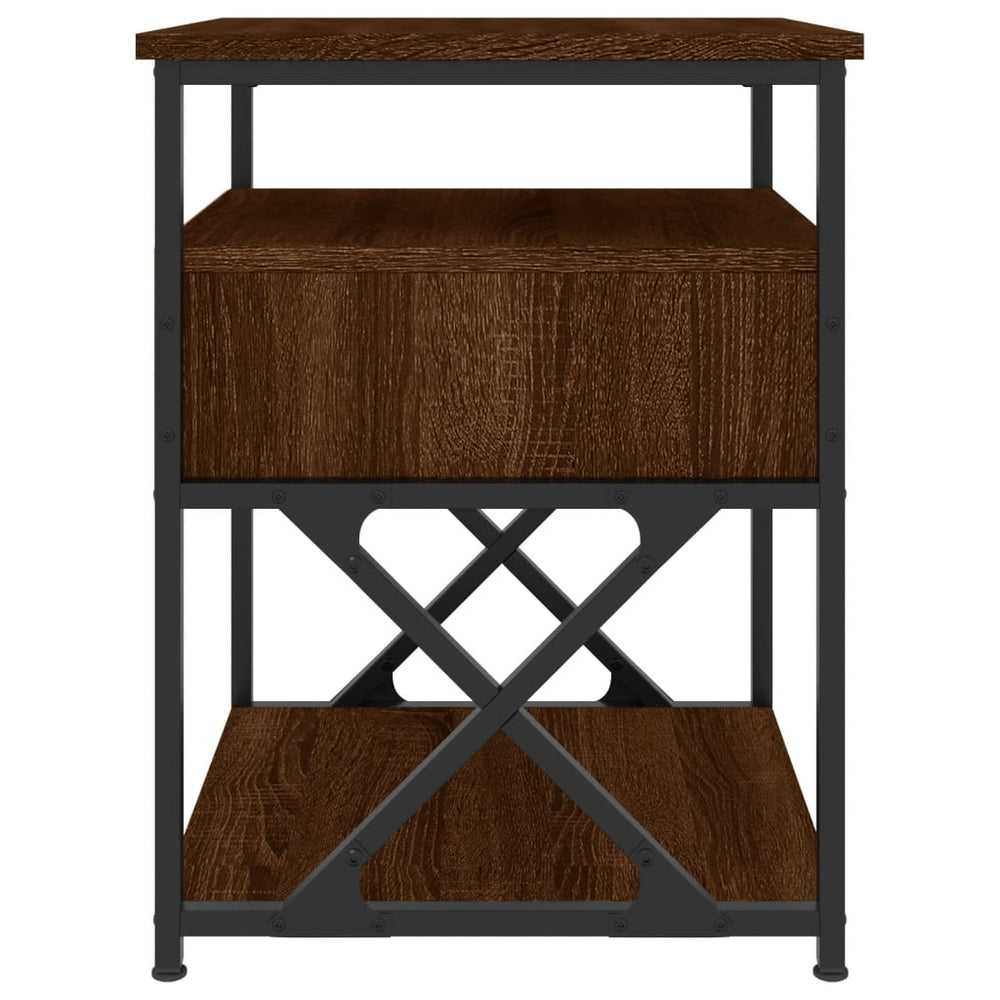 Nachtkastjes 2 st 40x42x55 cm bewerkt hout bruin eikenkleur MeubelReus
