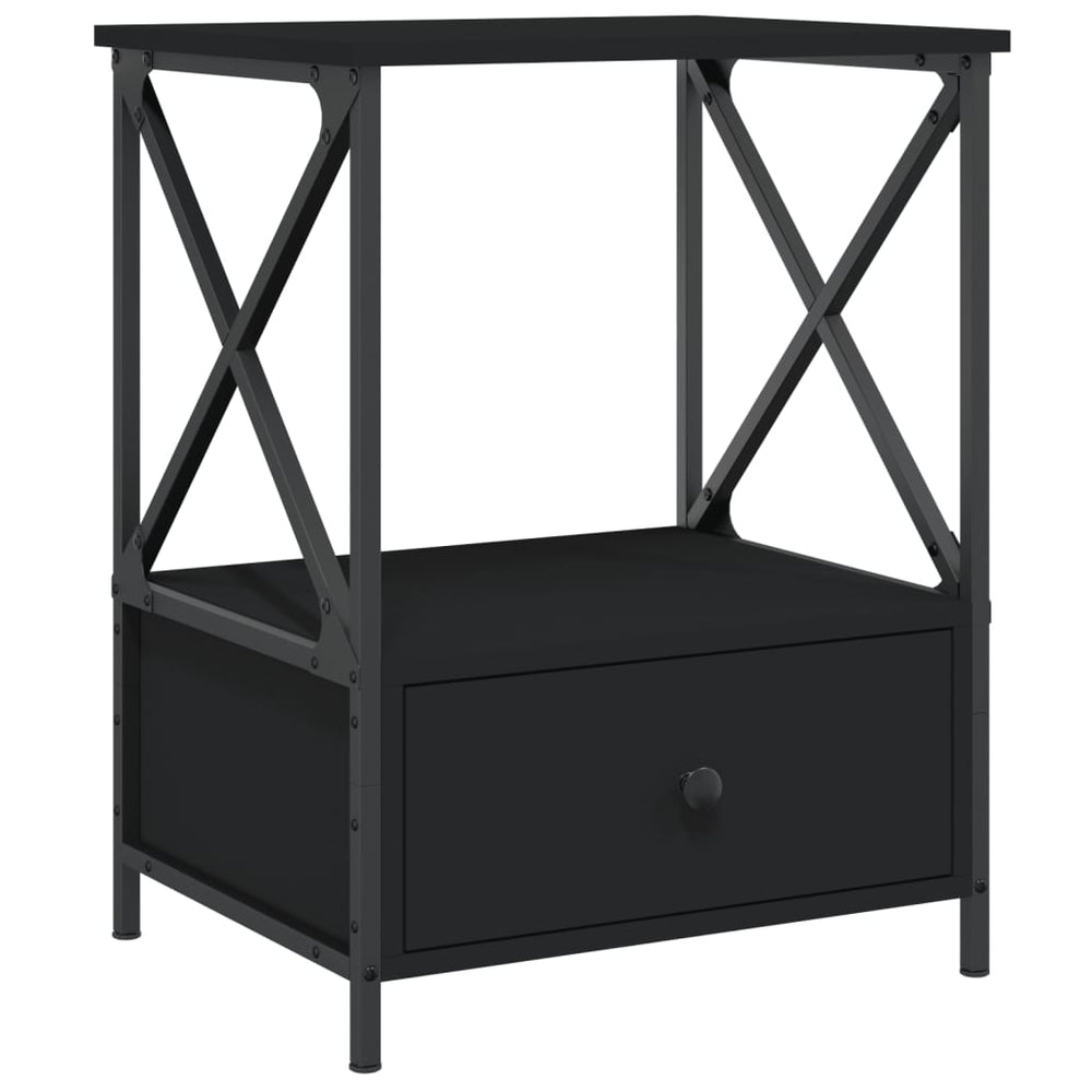 Nachtkastjes 2 st 50x41x65 cm bewerkt hout zwart MeubelReus