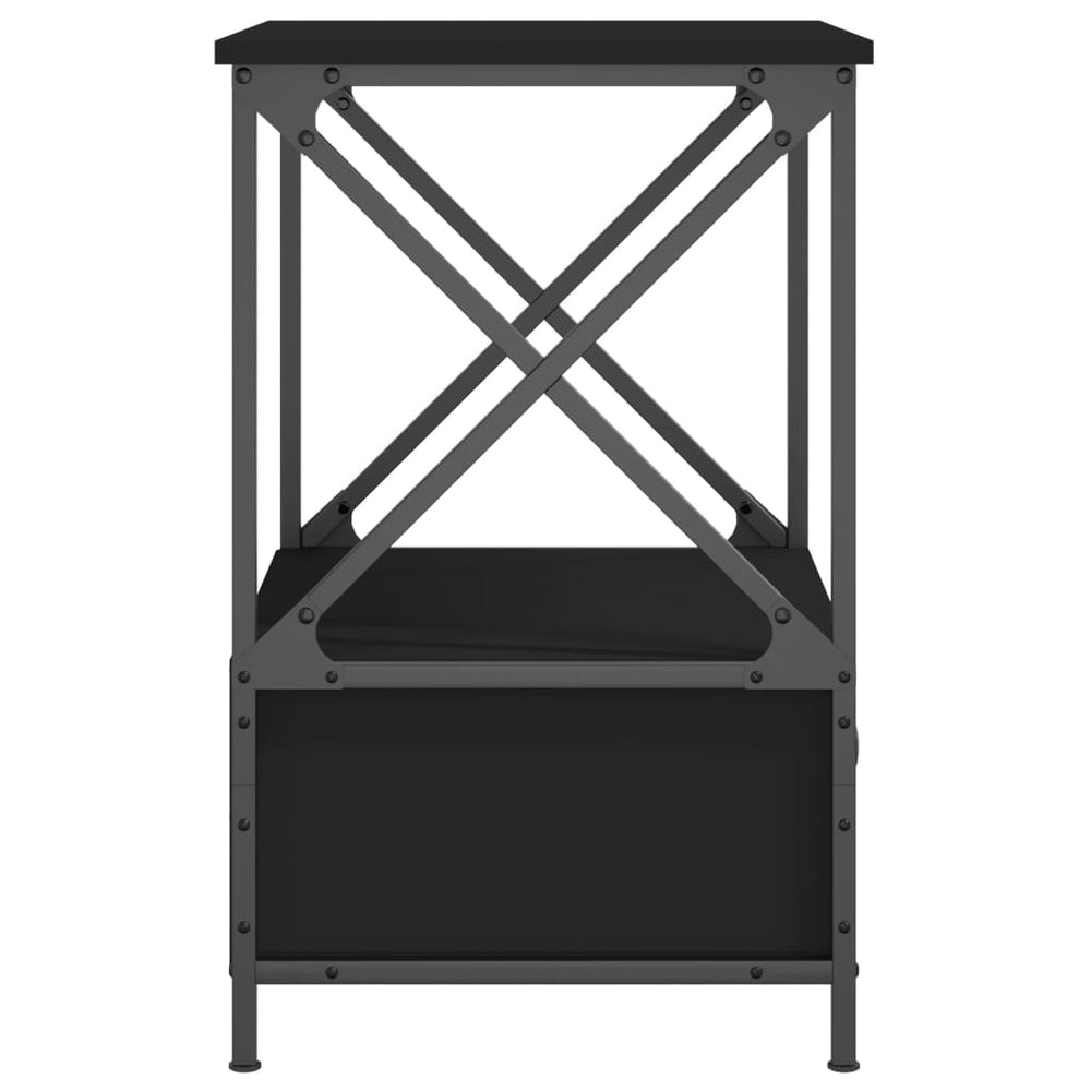 Nachtkastjes 2 st 50x41x65 cm bewerkt hout zwart MeubelReus