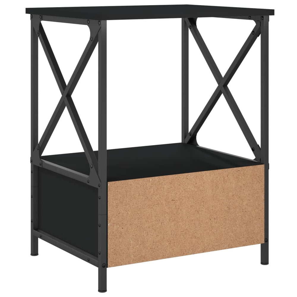 Nachtkastjes 2 st 50x41x65 cm bewerkt hout zwart MeubelReus