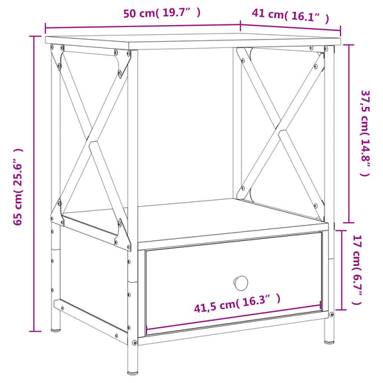 Nachtkastjes 2 st 50x41x65 cm bewerkt hout zwart MeubelReus