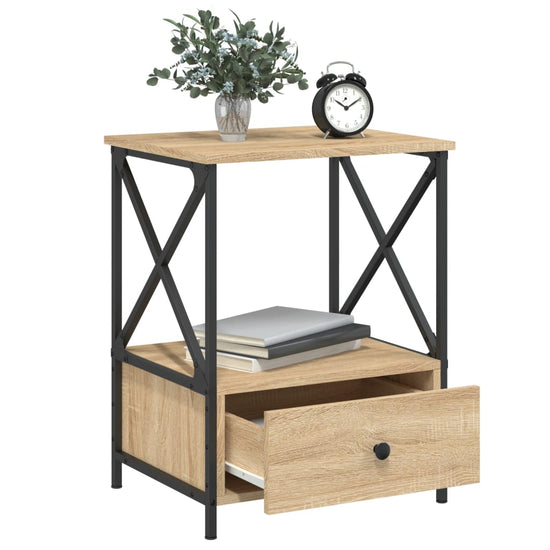 Nachtkastjes 2 st 50x41x65 cm bewerkt hout sonoma eikenkleurig MeubelReus